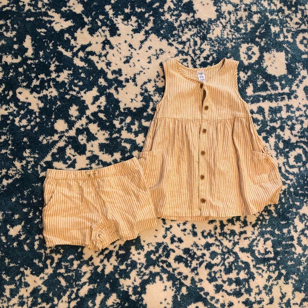 Carter’s linen shorts and shirt NWOT bottoms size 6X top size 7